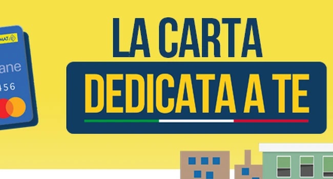 Carta solidale per acquisiti di prima necessità   “carta dedicata a te”