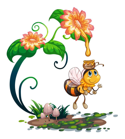 434355-ape-che-raccoglie-miele-dal-fiore-gratuito-vettoriale
